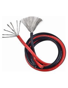 Cable de Silicona BOJACK 10 AWG 6 metros Rojo y Negro