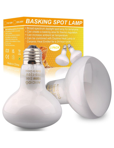 Bombilla de Calor para Reptiles AIICIOO 100W UVA Luz Diurna