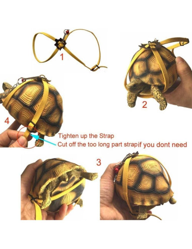 Correa Arnés para Tortuga Vehomy Amarillo 120cm S