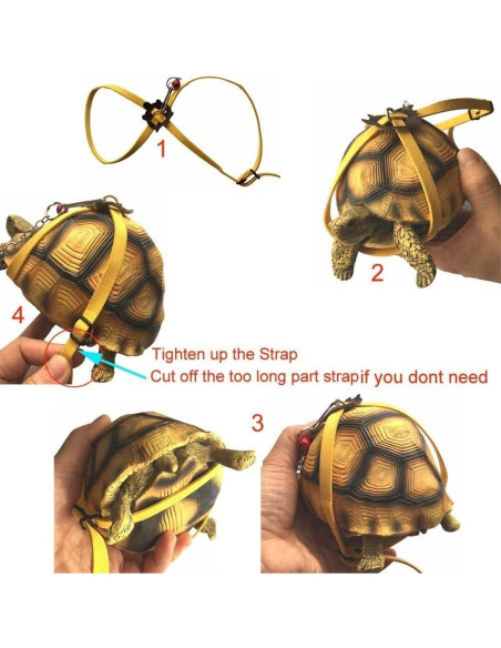 Correa Arnés para Tortuga Vehomy Amarillo 120cm S
