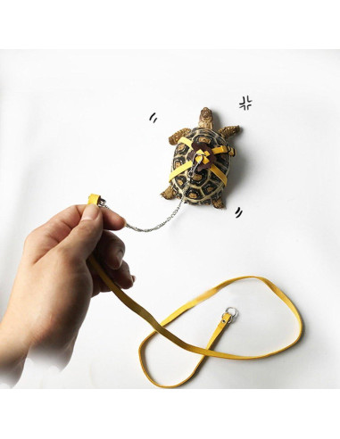 Correa Arnés para Tortuga Vehomy Amarillo 120cm S