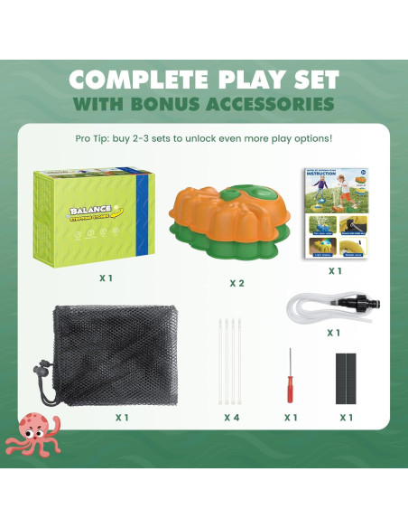 Aspersor de Agua 2-en-1 Uarzt Pulpo Brillante con Luz LED