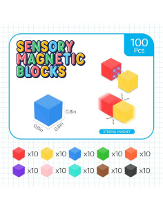 Bloques Magnéticos SmartYeen 100pcs Juguetes STEM 3-8 años 2