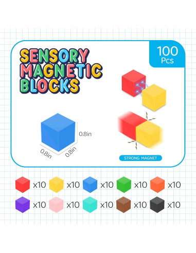 Bloques Magnéticos SmartYeen 100pcs Juguetes STEM 3-8 años
