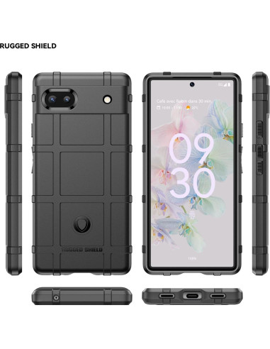 Funda Ajustada Google Pixel 6a Rugged Shield Negro HD