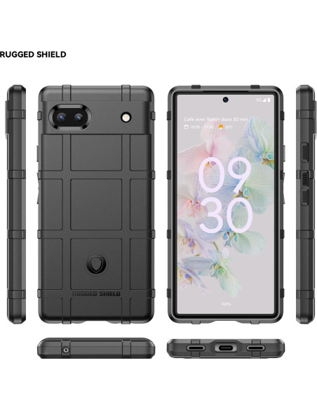 Funda Ajustada Google Pixel 6a Rugged Shield Negro HD