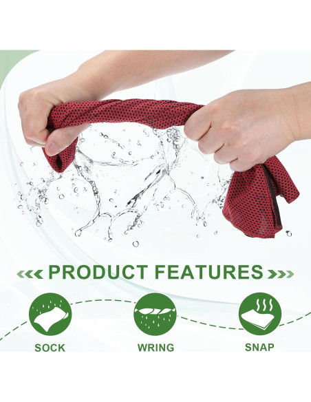 Toalla Enfriadora PATIKIL 100x30cm 4 Pcs Verde Brillante