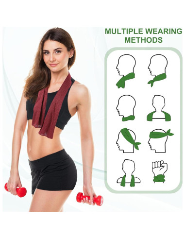 Toalla Enfriadora PATIKIL 100x30cm 4 Pcs Verde Brillante