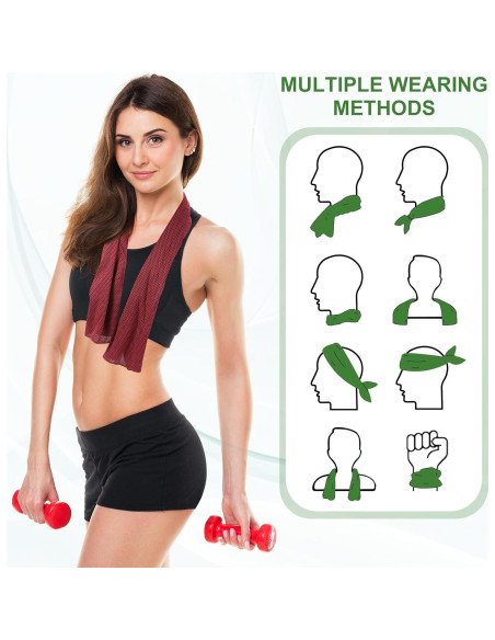 Toalla Enfriadora PATIKIL 100x30cm 4 Pcs Verde Brillante