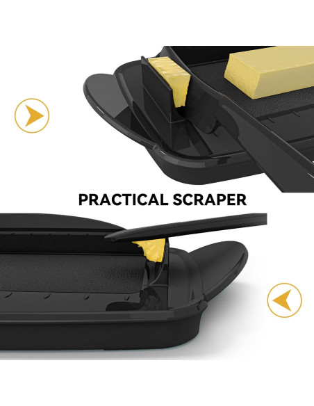 Plato de Mantequilla con Tapa SOUL CREAT 22x12x7cm Negro