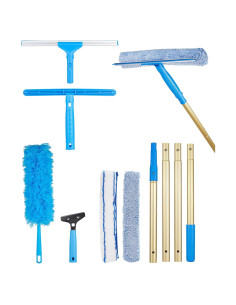 Kit de limpieza de ventanas 2 en 1 ZKUAOGDI con extensores