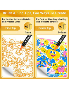 Marcadores de Pintura Acrílica Tongfushop 72 Colores Doble Punta 2