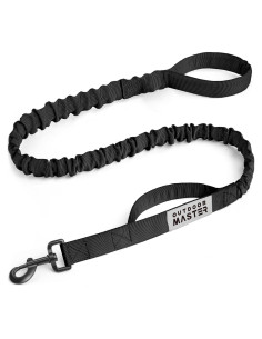 Correa Bungee para Perros OutdoorMaster 1.45 m Negra con 2 Mangos