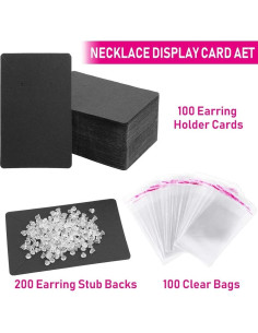 Set de Tarjetas para Pendientes Anezus - 100 Tarjetas + 100 Bolsas + 200 Respaldos 2