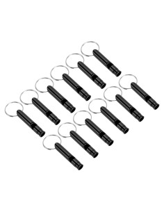 Silbato de Emergencia PATIKIL de Aluminio Negro - 12 Piezas
