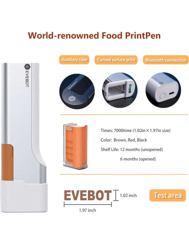Bolígrafo de Comida Portátil EVEBOT PrintPen Mini Negro