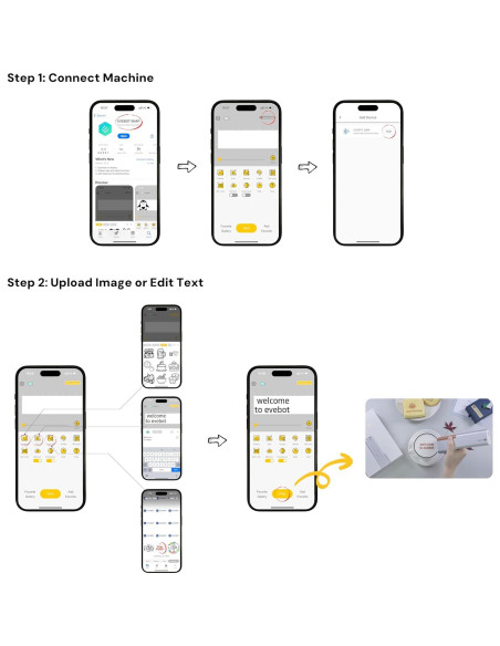 Bolígrafo de Comida Portátil EVEBOT PrintPen Mini Negro