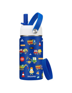 Botella de Agua Aislada DIGJUPER 12 oz Niños Coche Azul
