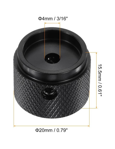 Perillas de Potenciómetro Aluminio MECCANIXITY 2 Pcs 4mm ID