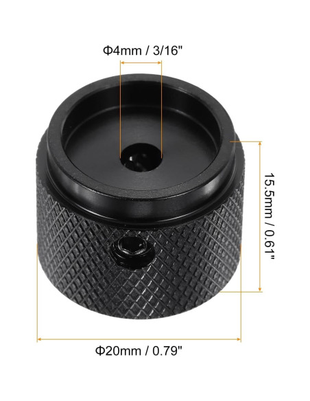Perillas de Potenciómetro Aluminio MECCANIXITY 2 Pcs 4mm ID