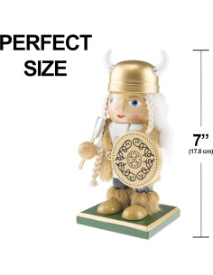 Cascanueces de Madera Gordo Mujer Vikingo 18 cm Clever Creations 2