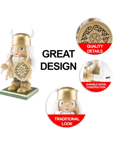 Cascanueces de Madera Gordo Mujer Vikingo 18 cm Clever Creations