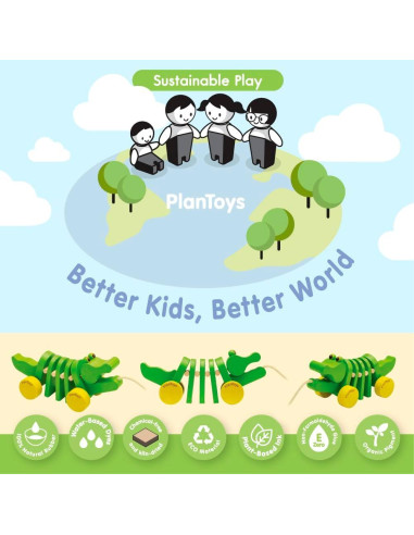 Juguete de Arrastre Cocodrilo Bailarín PlanToys Ecológico