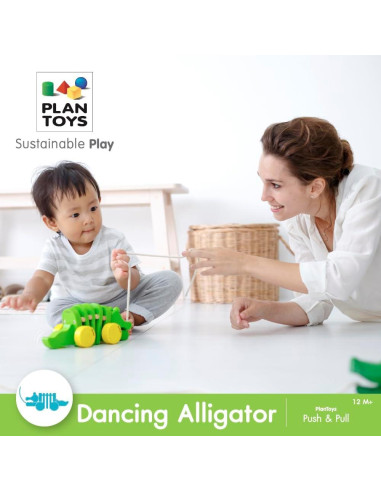 Juguete de Arrastre Cocodrilo Bailarín PlanToys Ecológico