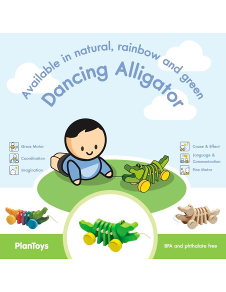 Juguete de Arrastre Cocodrilo Bailarín PlanToys Ecológico