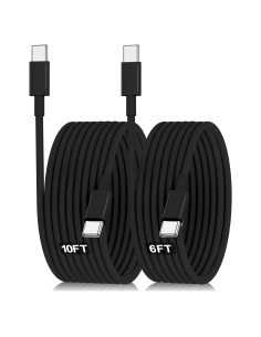 Cable USB C 60W Hzevn 2-Pack 6FT + 10FT Carga Rápida