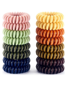 16 Piezas de Espirales para el Cabello QIUTIMIY - Macaron Brillante y Oscuro