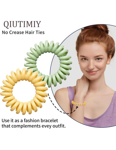 16 Piezas de Espirales para el Cabello QIUTIMIY - Macaron Brillante y Oscuro