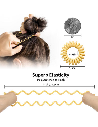 16 Piezas de Espirales para el Cabello QIUTIMIY - Macaron Brillante y Oscuro