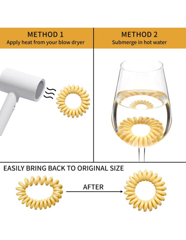 16 Piezas de Espirales para el Cabello QIUTIMIY - Macaron Brillante y Oscuro