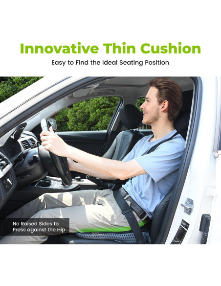 Cojín de Asiento de Espuma de Memoria Dreamer Car QFC040-BK