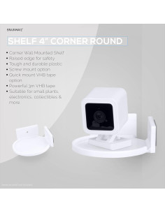 Estante Flotante BRAINWAVZ 10 cm Redondo para Pared Blanco 2