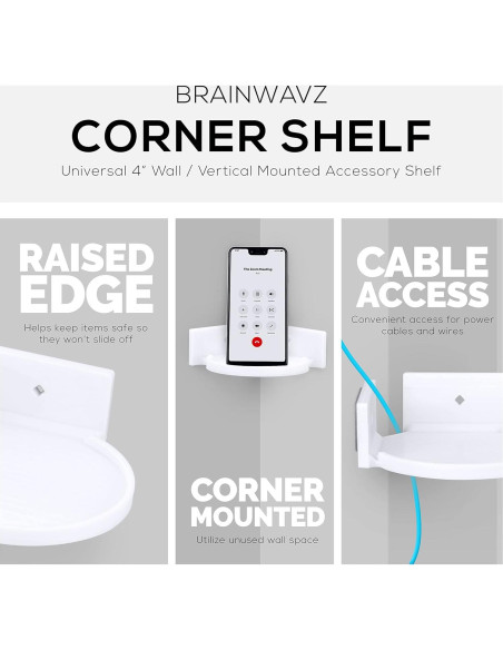 Estante Flotante BRAINWAVZ 10 cm Redondo para Pared Blanco