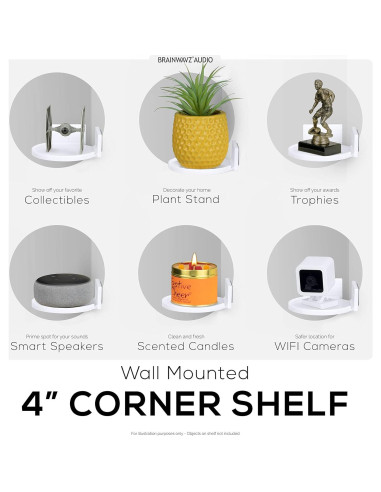 Estante Flotante BRAINWAVZ 10 cm Redondo para Pared Blanco