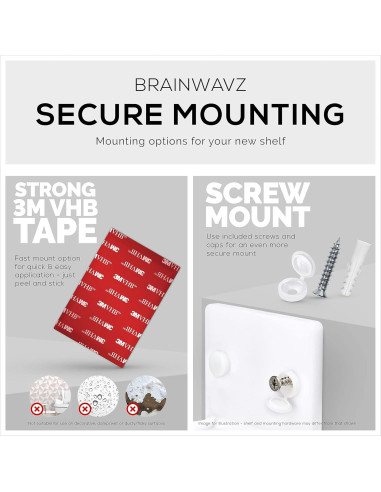 Estante Flotante BRAINWAVZ 10 cm Redondo para Pared Blanco