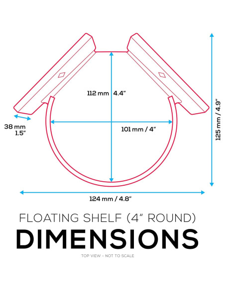 Estante Flotante BRAINWAVZ 10 cm Redondo para Pared Blanco