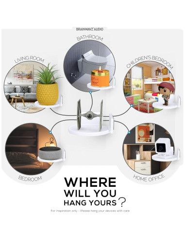 Estante Flotante BRAINWAVZ 10 cm Redondo para Pared Blanco