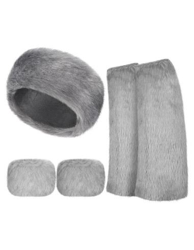 Conjunto de Accesorios de Invierno SATINIOR para Mujeres - Diadema, Muñequera y Calentadores de Piernas