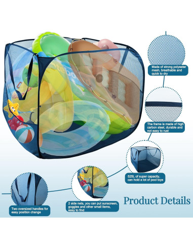 Contenedor de Almacenamiento de Juguetes de Piscina Feoang 81x76cm