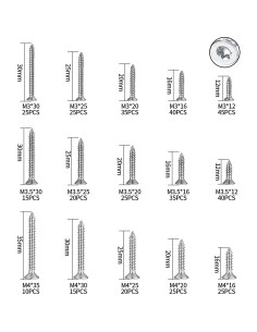Kit de Tornillos Autoperforantes Torx 400 Pcs Acero Inoxidable 2