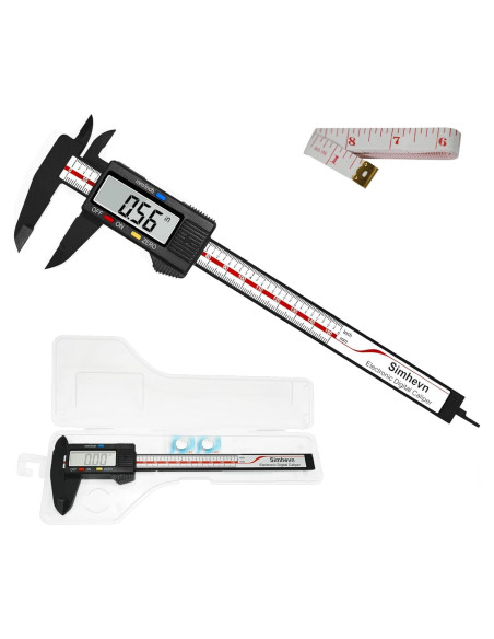 Calibrador Digital 150mm Simhevn con Pantalla LCD y Cinta Métrica