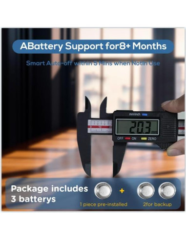 Calibrador Digital 150mm Simhevn con Pantalla LCD y Cinta Métrica