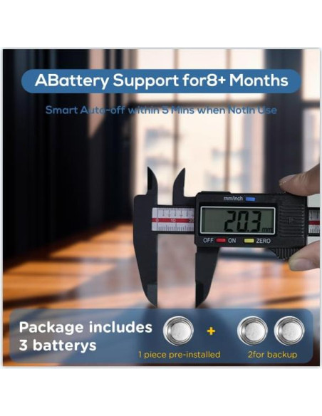 Calibrador Digital 150mm Simhevn con Pantalla LCD y Cinta Métrica