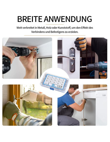 Kit de Tornillos Autoperforantes Torx 400 Pcs Acero Inoxidable