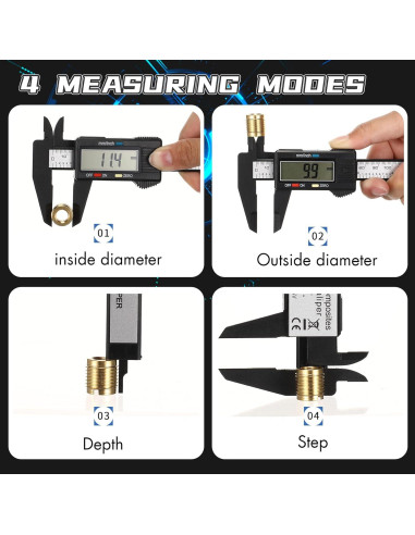 Calibrador Digital 150mm Simhevn con Pantalla LCD y Cinta Métrica