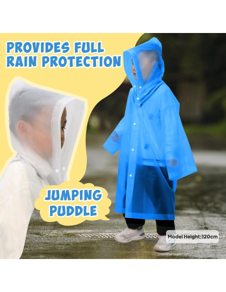 Poncho de Lluvia para Niños ANYOO Azul Impermeable 2 Paquete